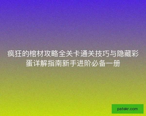 疯狂的棺材攻略全关卡通关技巧与隐藏彩蛋详解指南新手进阶必备一册